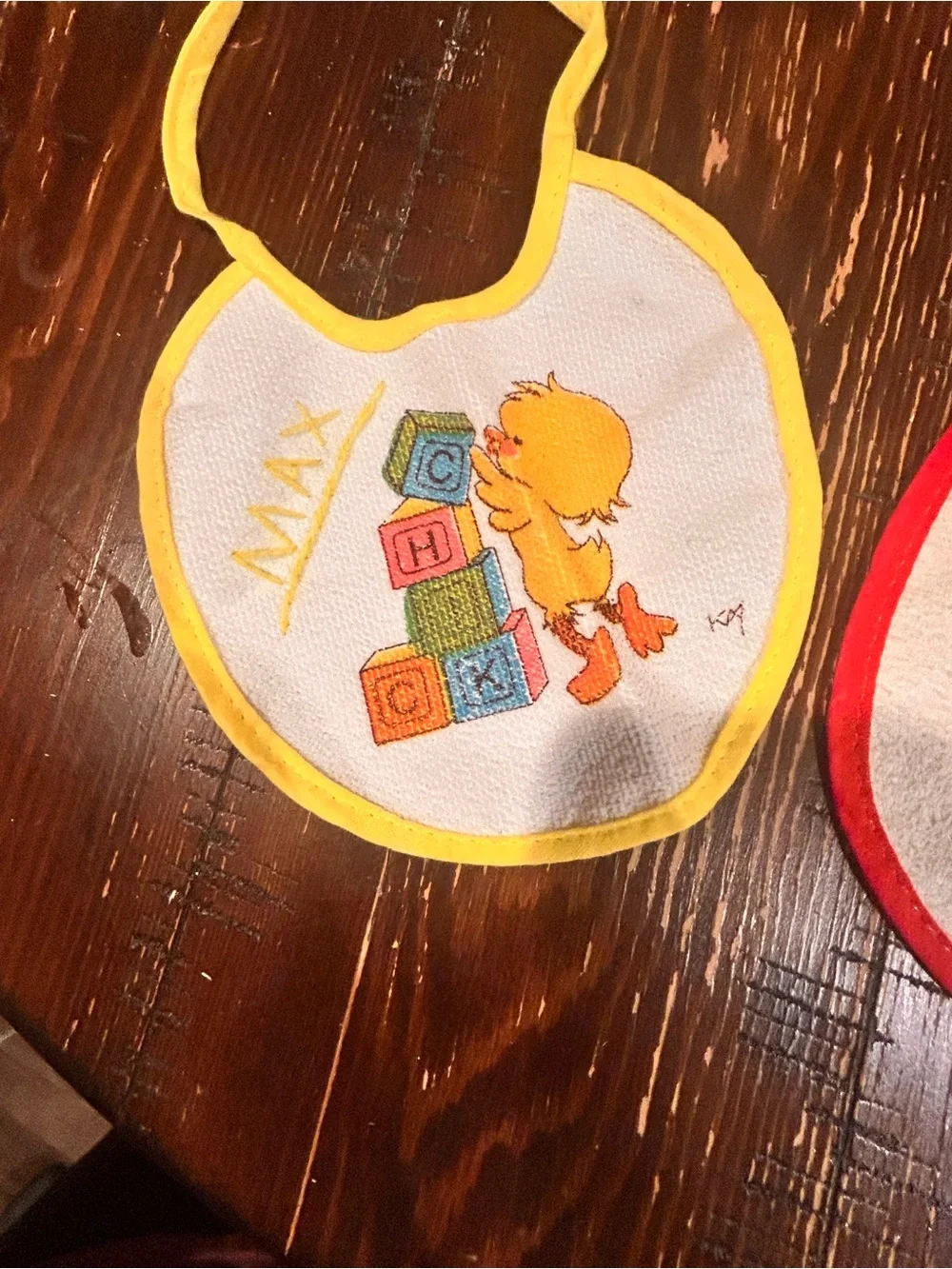 Vintage 1980s Bibs Plastic Back- “Cabbage Patch Kids” - Christmas -Max